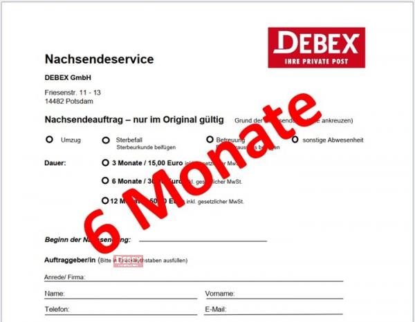 Nachsendeservice 6 Monate